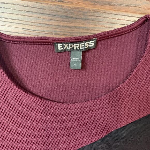 Express Purple Mesh Slice Short Sleeve Bodycon Dress Size 6 - Picture 2 of 5